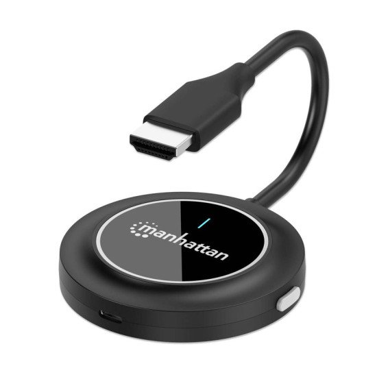 Manhattan Kit de présentation sans fil HDMI 1080p, ensemble de 2 pièces avec récepteur HDMI et émetteur HDMI type dongle, pour diffusion vidéo sans fil depuis un ordinateur portable, une tablette ou un smartphone vers un téléviseur ou un projecteur HDMI, 