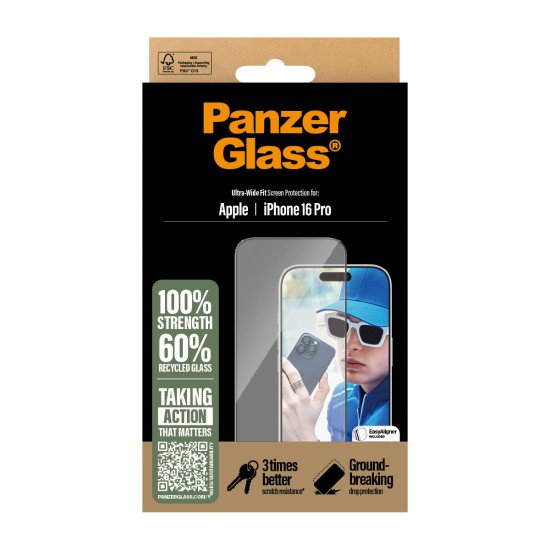 PanzerGlass ® Screen Protector iPhone 16 Pro | Ultra-Wide Fit Protection d'écran transparent Apple 1 pièce(s) PanzerGlass ® Screen Protector iPhone 16 Pro | Ultra-Wide Fit Protection d'écran transparent Apple 1 pièce(s)