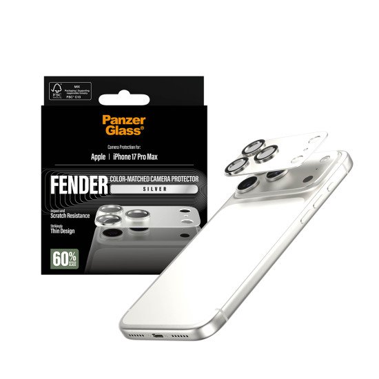 PanzerGlass ® Fender Camera Protector Silver iPhone 17 Pro Max Protection d'écran transparent Apple 1 pièce(s)