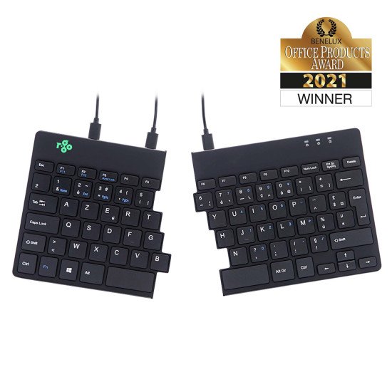 R-Go Tools Split R-Go Break Clavier Ergonomique, AZERTY (FR), noir, filaire