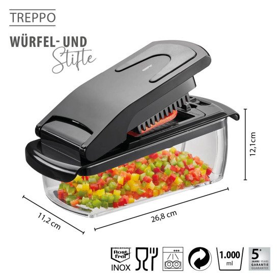 GEFU 89471 trancheuse Manuel Noir, Transparent Plastique, Acier inoxydable
