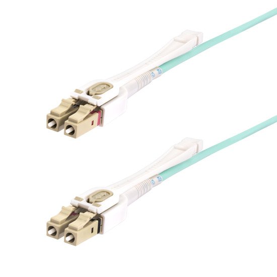 StarTech.com Câble Fibre Optique Multimode LC à LC (UPC) OM4 de 3m avec Languettes Push-Pull, 50/125µm, Réseaux 100G, Insensible à la Courbure, Faible Perte d'Insertion, Cordon de Raccordement Fibre LSZH