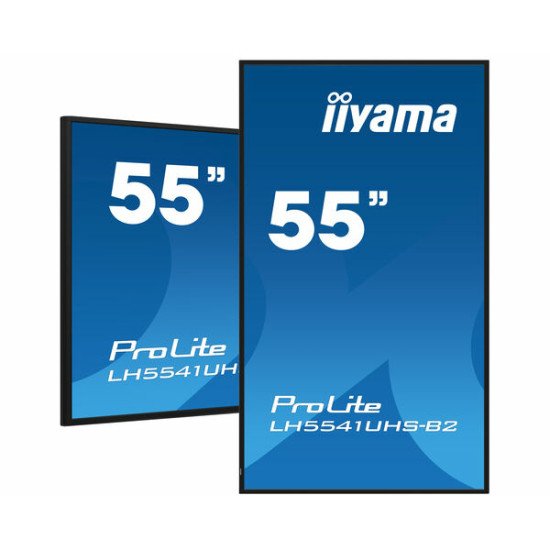 iiyama LH5541UHS-B2 affichage de messages En forme de kiosk 138,7 cm (54.6") LCD 500 cd/m² 4K Ultra HD Noir Intégré dans le processeur 18/7
