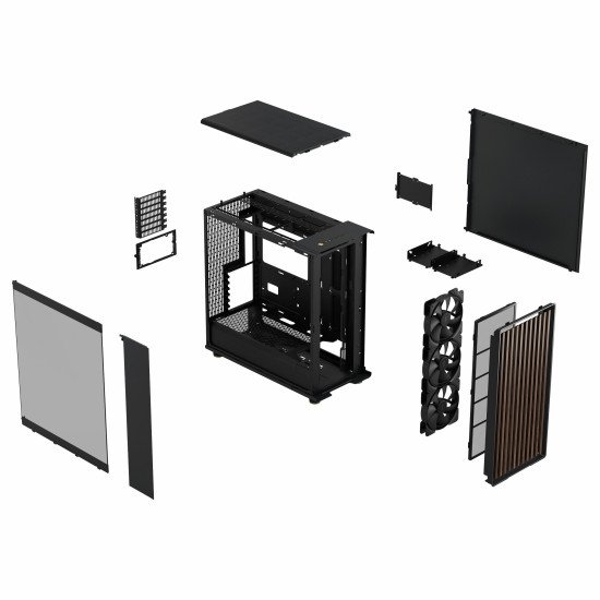 Fractal Design FD-C-NOR1X-02 unité centrale Midi Tower Noir, Charbon de bois