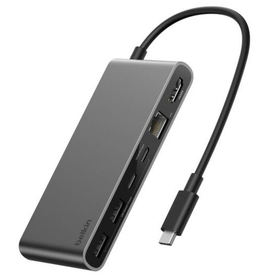 Belkin INC024HQSGY hub & concentrateur USB Type-C 10000 Mbit/s Gris