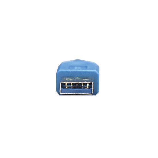Manhattan Rallonge USB-A vers USB-A, 2 m, mâle vers femelle, 5 Gbit/s (USB 3.2 Gen1 / USB 3.0), bleu, garantie à vie, équivalent à USB3SEXT2MBK (sauf la couleur)