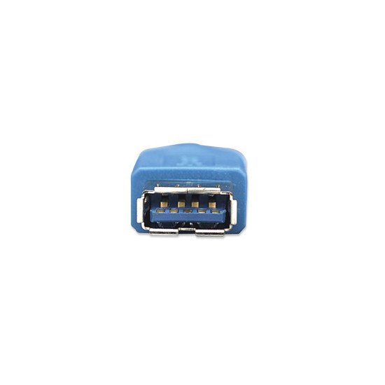 Manhattan Rallonge USB-A vers USB-A, 2 m, mâle vers femelle, 5 Gbit/s (USB 3.2 Gen1 / USB 3.0), bleu, garantie à vie, équivalent à USB3SEXT2MBK (sauf la couleur)