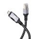 Manhattan Câble USB-C vers réseau Gigabit RJ45 (10/100/1000), 2 m, Ethernet multi-gigabit, noir/argent, garantie 3 ans