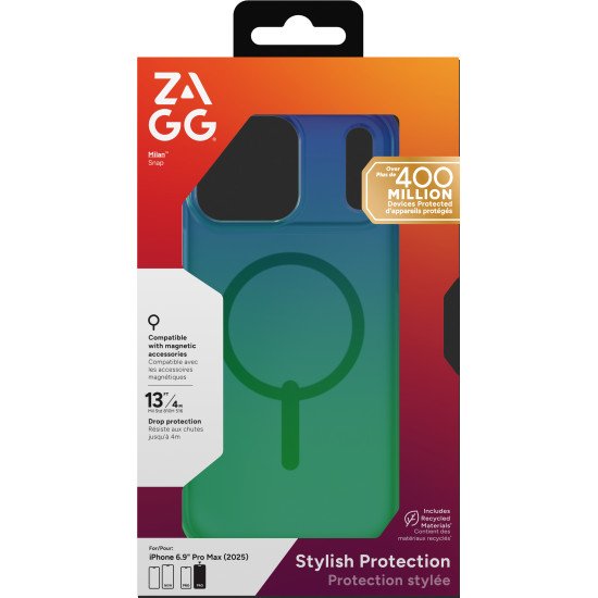 ZAGG Milan Snap coque de protection pour téléphones portables 17,5 cm (6.9") Housse Vert, Bleu ZAGG Milan Snap coque de protection pour téléphones portables 17,5 cm (6.9") Housse Vert, Bleu