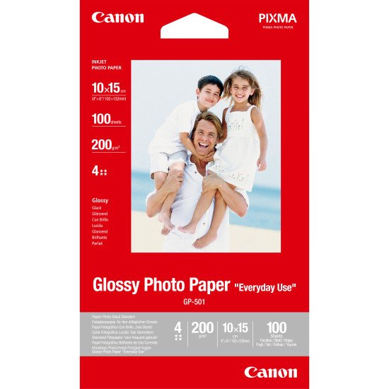 Canon Papier photo brillant 4 × 6 po (10 × 15 cm) GP-501 - 100 feuilles