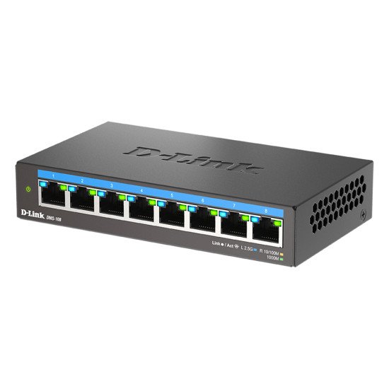D-Link DMS-108 Non-géré 2.5G Ethernet (100/1000/2500) Noir