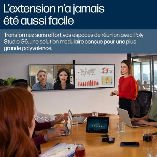 POLY Système de visioconférence Studio G62 avec kit de plaque de montage sans cordon d'alimentation TAA