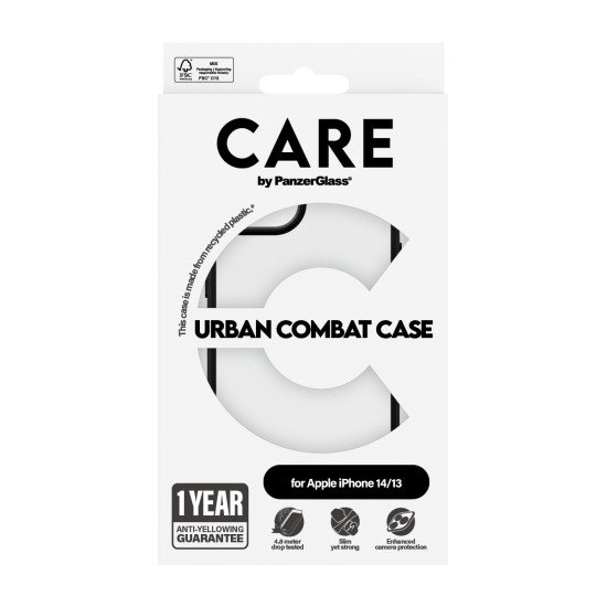 PanzerGlass CARE™ by ® Urban Combat Case Transparent iPhone 14 | 13 coque de protection pour téléphones portables Housse