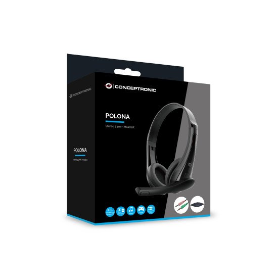 Conceptronic POLONA06B3T casque Avec fil Arceau Appels/Musique Noir