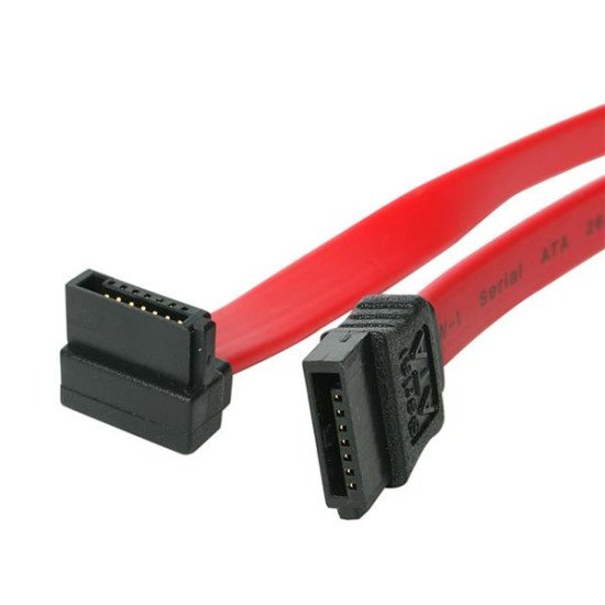 StarTech.com Câble SATA Serial ATA - 46 cm - 18 pouces - Rouge - 1 Connecteur Angle Droit Coudé