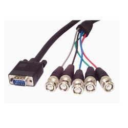 StarTech.com 6 ft. Coax SVGA Cable HDDB15M to 5 BNC Male 1,83 m Noir