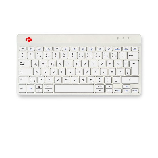 R-Go Tools Clavier ergonomique R-Go Compact Break, clavier compact avec logiciel de pause,QWERTZ (DE), Bluetooth, blanc
