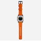 Nomad Rugged Bande Orange, Noir Acier inoxydable, Caoutchouc