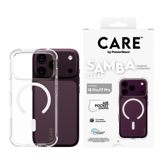 PanzerGlass CARE™ by ® Samba Case Transparent w. White MagSafe iPhone 2026 Pro | 17 Pro coque de protection pour téléphones portables Housse