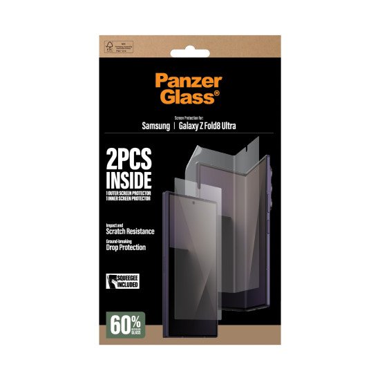 PanzerGlass ® Sub Screen Protector & Main Film Screen Protector Samsung Galaxy Z Fold8 Ultra Protection d'écran transparent 1 pièce(s)