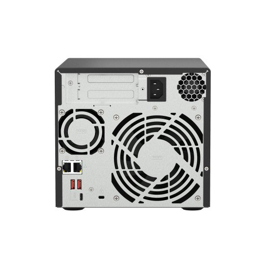 QNAP TS-473A + QSW-1105-5T Bundle Pack NAS Tower Ryzen Embedded V1500B 8 Go DDR4 0 To QNAP Turbo System Noir