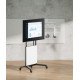 Manhattan Support trolley pour téléviseurs et moniteurs de 60 à 100 pouces, hauteur réglable sans outil de 1240 à 1560 mm, VESA 200x200 à 1000x600 mm, charge max. 80 kg, vérifiez les quatre trous de montage au dos de l'écran