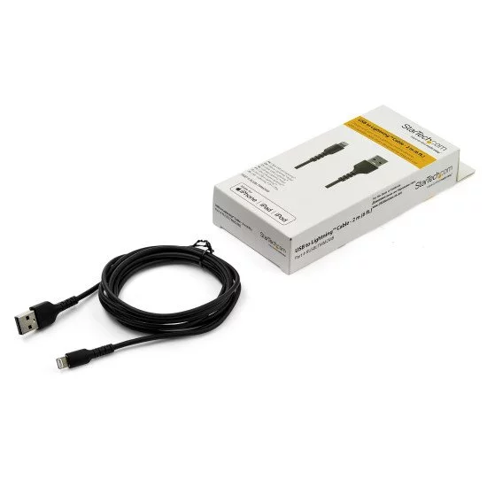 Câble USB-A vers Lightning Blanc Robuste 2m - Câble de  Charge/Synchronisation de Type A vers Lightning en Fibre Aramide -  iPad/iPhone 12 - Certifié