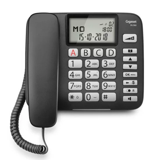 Gigaset DL580 Téléphone analogique Identification de l'appelant Noir Gigaset DL580 Téléphone analogique Identification de l'appelant Noir