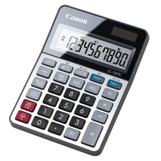 Canon LS-102 TC calculatrice Bureau Calculatrice basique Noir, Métallique