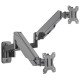 Manhattan Support mural double pour TV/moniteurs (Bras articulé à vérin à gaz), écrans 17" à 32", Compatibilité VESA : 75x75 et 100x100 mm (vérifiez les dimensions des quatre trous de fixation à l'arrière), charge max. 8 kg par écran, noir