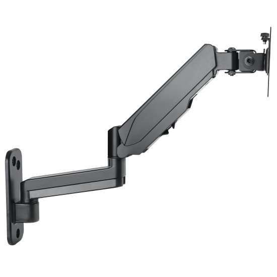 Manhattan Support mural pour TV/moniteurs (bras à ressort, 3 pivots), écrans 17" à 32", Compatibilité VESA : 75x75 et 100x100 mm (vérifiez les dimensions des quatre trous de fixation à l'arrière), charge max. 8 kg, noir
