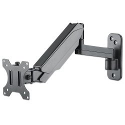 Manhattan Support mural pour TV/moniteurs (bras à ressort, 3 pivots), écrans 17" à 32", Compatibilité VESA : 75x75 et 100x100 mm (vérifiez les dimensions des quatre trous de fixation à l'arrière), charge max. 8 kg, noir