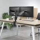 Manhattan Support de bureau double pour TV/moniteurs (bras à vérin gaz à Bras articulé), écrans 10" à 27", fixation à l'arrière par pince ou passe-câble, Compatibilité VESA : 75x75 et 100x100 mm (vérifiez les dimensions des quatre trous de fixat