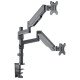 Manhattan Support de bureau double pour TV/moniteurs (bras à vérin gaz à Bras articulé), écrans 10" à 27", fixation à l'arrière par pince ou passe-câble, Compatibilité VESA : 75x75 et 100x100 mm (vérifiez les dimensions des quatre trous de fixat