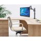 Manhattan Support de bureau TV/moniteur (Bras articulé à vérin à gaz), écrans 13"–27", pince ou passe-câble, Compatibilité VESA : 75x75 et 100x100 mm (vérifiez les dimensions des quatre trous de fixation à l'arrière), charge max. 8 kg