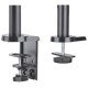 Manhattan Support de bureau TV/moniteur (Bras articulé à vérin à gaz), écrans 13"–27", pince ou passe-câble, Compatibilité VESA : 75x75 et 100x100 mm (vérifiez les dimensions des quatre trous de fixation à l'arrière), charge max. 8 kg
