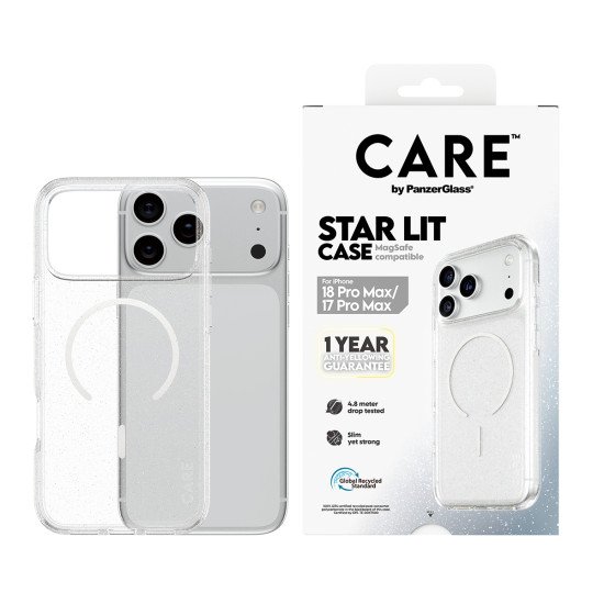 PanzerGlass CARE™ by ® Star Lit Case w. MagSafe iPhone 2026 Pro Max | 17 Pro Max coque de protection pour téléphones portables Housse Transparent