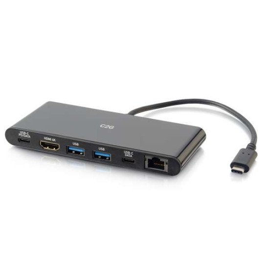 C2G Station d'accueil USB-C avec 4K HDMI, Ethernet, USB et alimentation électrique