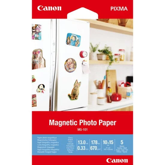 Canon Papier photo magnétique MG-101, 10 × 15 cm, 5 feuilles Canon Papier photo magnétique MG-101, 10 × 15 cm, 5 feuilles