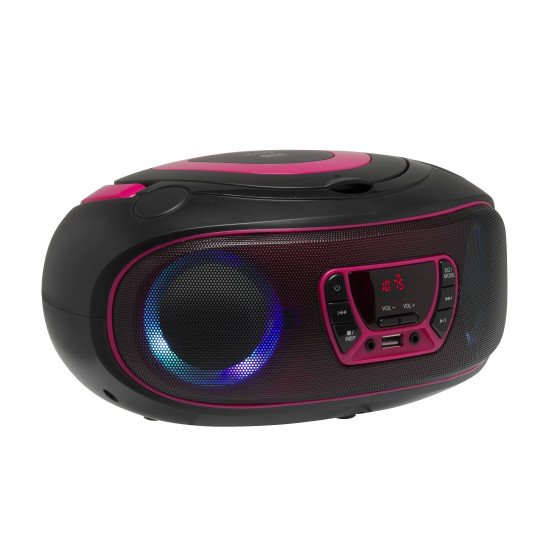 Denver TCL-212BT PINK Lecteur de CD Lecteur CD portable Noir, Rose