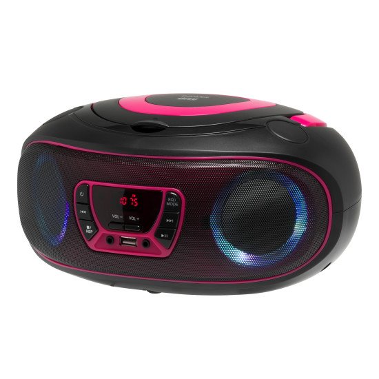 Denver TCL-212BT PINK Lecteur de CD Lecteur CD portable Noir, Rose