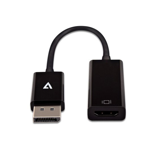 V7 Adaptateur vidéo DisplayPort mâle vers HDMI femelle, noir, fin