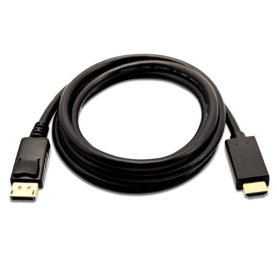 V7 Mini DisplayPort mâle vers HDMI mâle, 2 mètres, 6,6 pieds, unidirectionnel depuis le DisplayPort noir, résolution vidéo Full 1080P