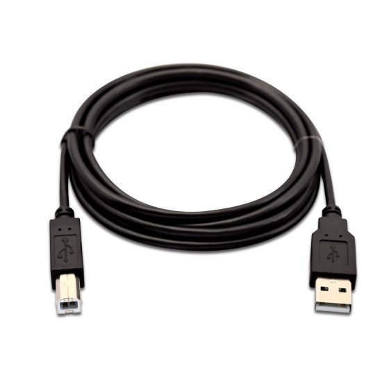 V7 Câble USB 2.0 A mâle vers USB 2.0 B mâle, noir 2m 6.6ft