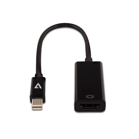 V7 Adaptateur vidéo Mini-DisplayPort mâle vers HDMI femelle, noir, fin