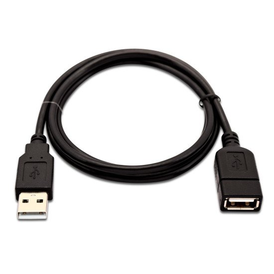 V7 Câble dextension USB M/F, 1 mètre (3,3 pieds)  Noir