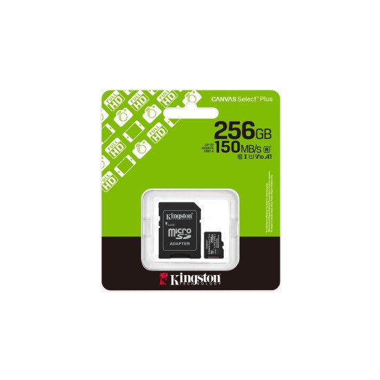Kingston Technology 256GB microSDXC Canvas Select Plus Gen3 150MB/s A1 (Adaptateur SD inclus) Kingston Technology 256GB microSDXC Canvas Select Plus Gen3 150MB/s A1 (Adaptateur SD inclus)