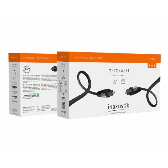 Inakustik 00312115 câble de fibre optique 1,5 m TOSLINK Noir