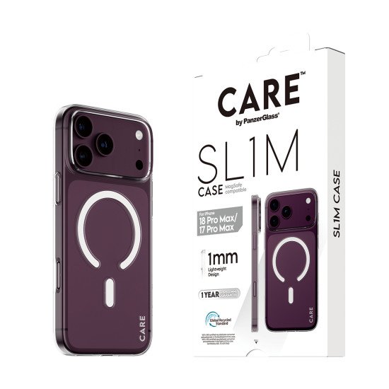 PanzerGlass CARE™ by ® SL1M Case Transparent w. MagSafe iPhone 2026 Pro Max | 17 Pro Max coque de protection pour téléphones portables Housse