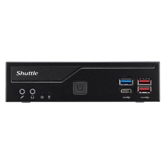 Shuttle Slim PC DH670V2 , S1700, 2x HDMI, 2x DP , 2x 2.5G LAN, 2x COM, 8x USB, 1x 2.5", 2x M.2, fonctionnement permanent 24/7, attaches VESA